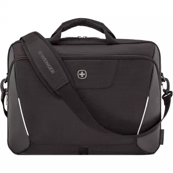 Maletín portátil Wenger XE Brief 17 – compatible con portátiles de 17 pulgadas, compartimento para tablet, negro