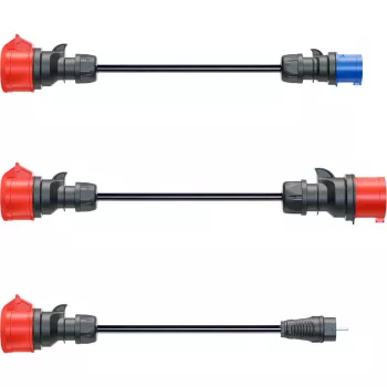 go-e Set de adaptadores para Gemini flex 11 kW, set de 3 piezas (negro, 30 cm)
