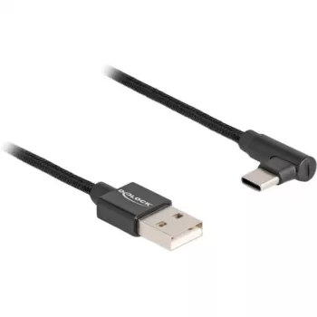 Cable DeLOCK USB 2.0 Type-A macho a USB Type-C macho acodado 3 m negro