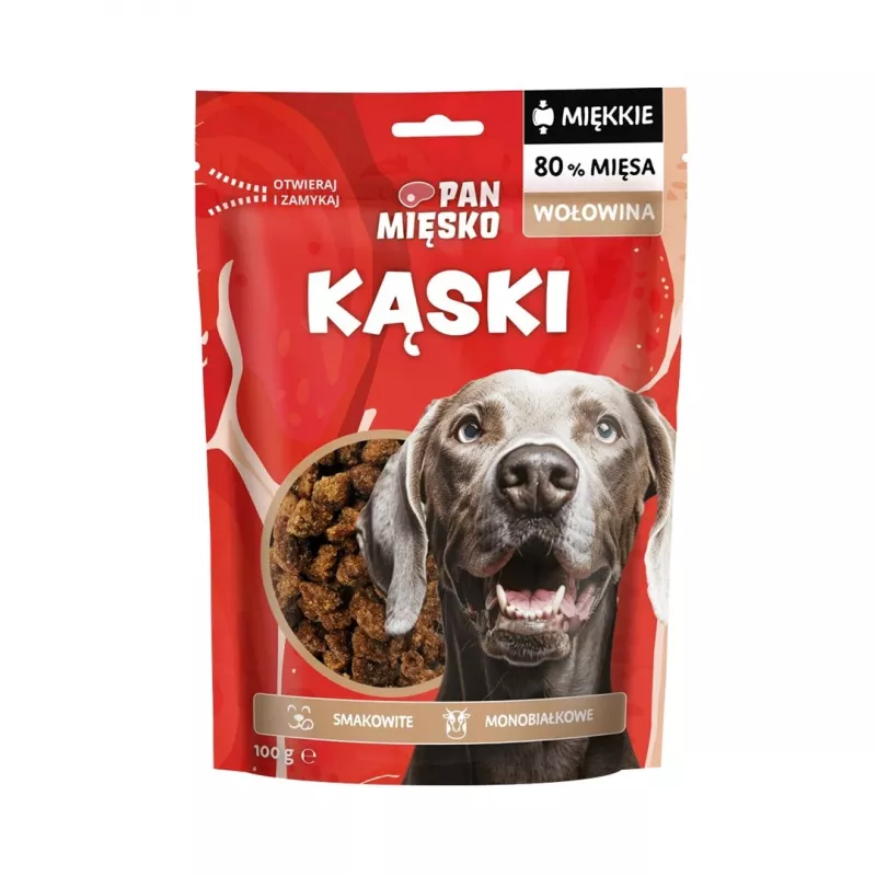 Snack para perros Pan Mięsko Soft Beef Bites 100 g