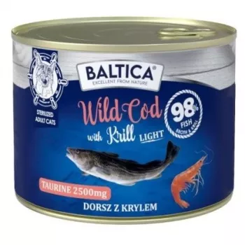 BALTICA Excellent Bacalao salvaje con krill Light - Comida húmeda para gatos - 185 g