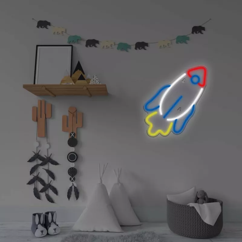 Luz de neón LED MANTA SNL91MT estilo RAKETA – panel de neón LED decorativo, modelo SNL91MT