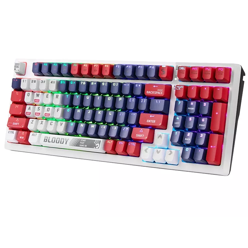 Teclado gaming mecánico A4Tech Bloody S98, USB, Sports Navy, interruptores BLMS Red Plus