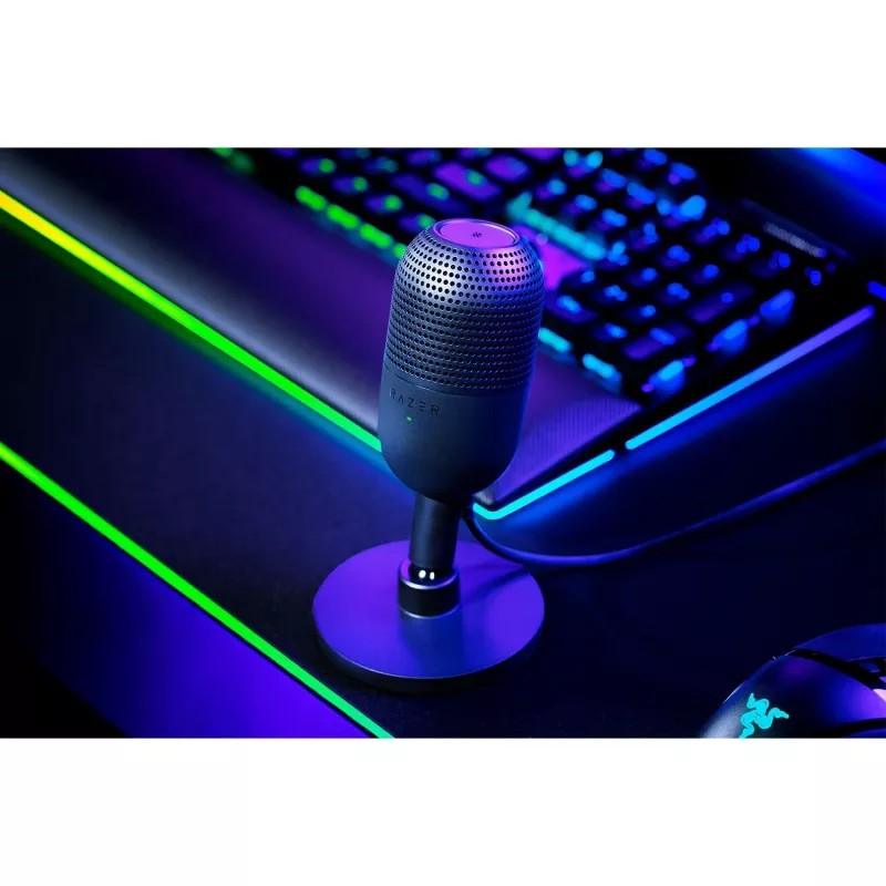 Micrófono de mesa Razer Seiren V3 Mini, USB-C, supercardioide, 20–20000 Hz, 96 kHz, 24-bit, negro