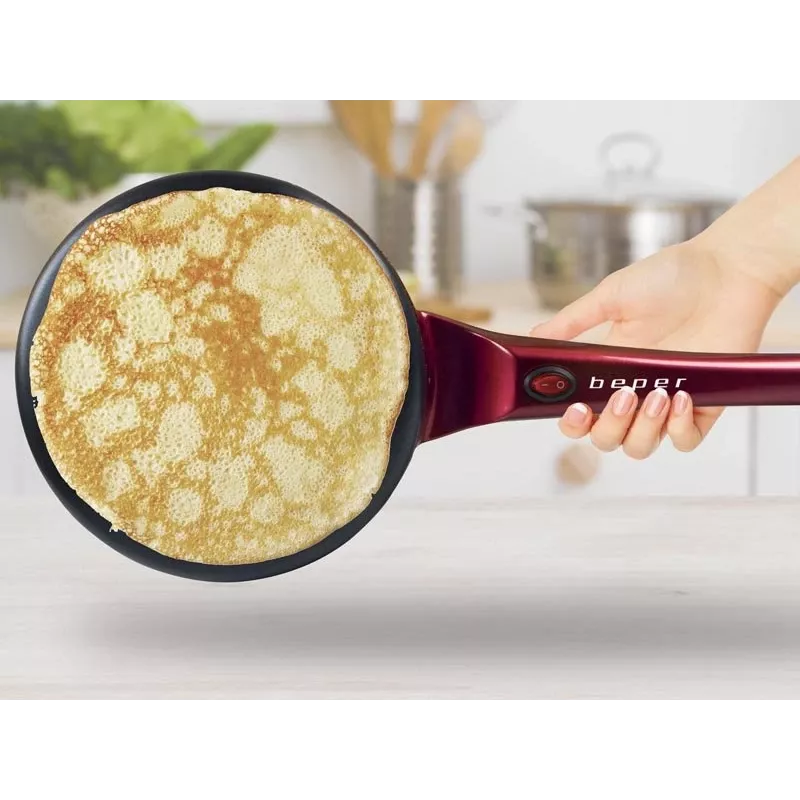 Crepera Beper BT.710Y — máquina eléctrica para crepes, placa antiadherente