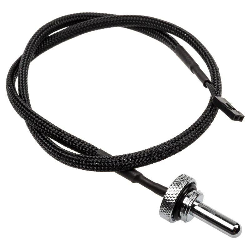 Sensor de temperatura Alphacool Eiszapfen Plug G1/4 - sensor de temperatura para sistema de refrigeración líquida - cromo - 50 cm