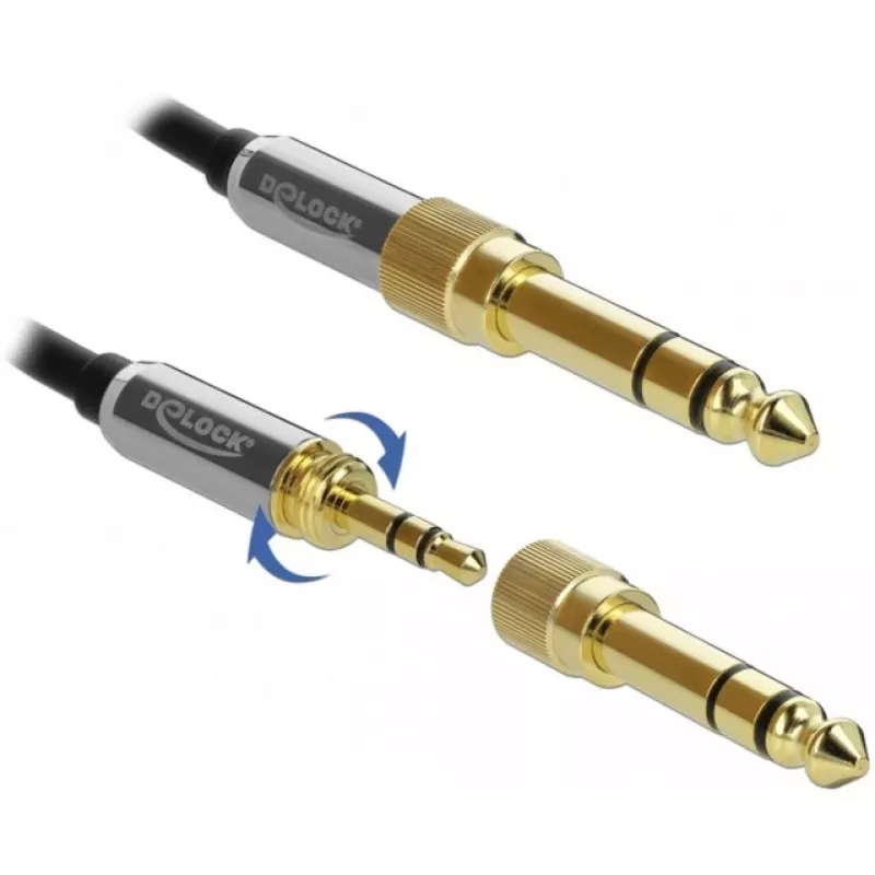 Cable de audio 3,5 mm DeLOCK 85780 1 m negro gris