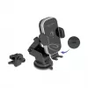 Soporte activo para coche DELOCK 66939 para teléfonos móviles — soporte con ventosa, negro/gris, compatible con carga inalámbrica