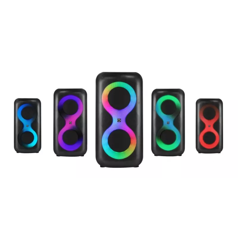 Equipo de música portátil MANTA SPK0401B100 altavoz Bluetooth, 100 W de potencia máxima, radio FM, karaoke, batería integrada, X-BASS