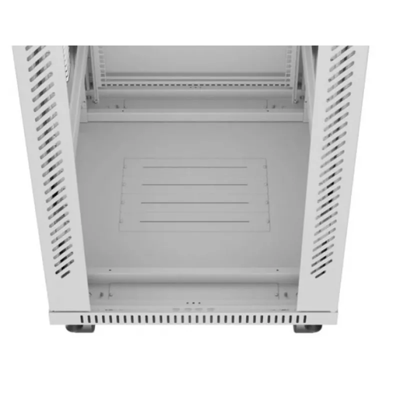 Lanberg FF01-6842-12SL armario rack de suelo de 19" 42U 600x800x2122 mm, puerta de cristal, LCD, flat pack, 1200 kg, IP20, gris