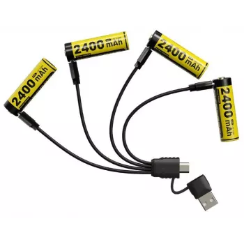 Pack de 4 baterías recargables Li-Ion AA 1,5V Nitecore NH2400 2400mAh