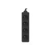 Lanberg, regleta, PS0-04E-0150-BK distribuidor de corriente 4 tomas AC interiores negro (4 uds., CEE 7/5, 1,50 m)
