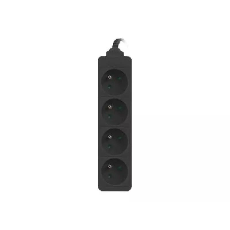 Lanberg, regleta, PS0-04E-0150-BK distribuidor de corriente 4 tomas AC interiores negro (4 uds., CEE 7/5, 1,50 m)