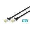 Digitus DK-1644-A-050-BL-10 Cable de conexión CAT 6A S/FTP 5 m, negro, pack de 10
