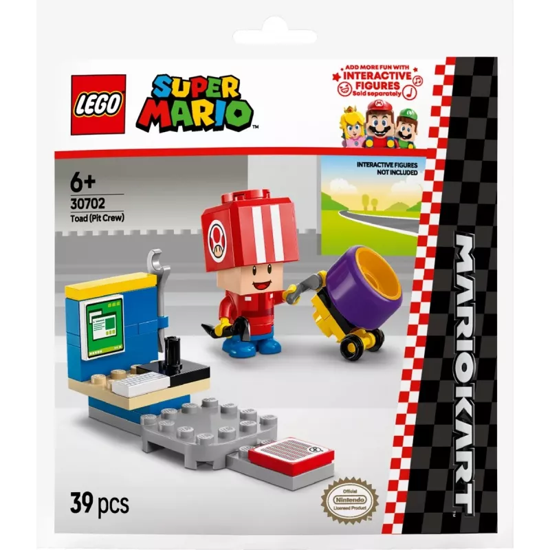 Juguete LEGO Mario Kart Toad Pit Crew Polybag 30702 set pequeño accesorio minifigura