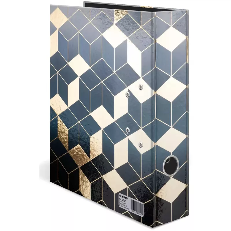Archivador HERMA 7056 A4 cartón azul - dorado (7056)