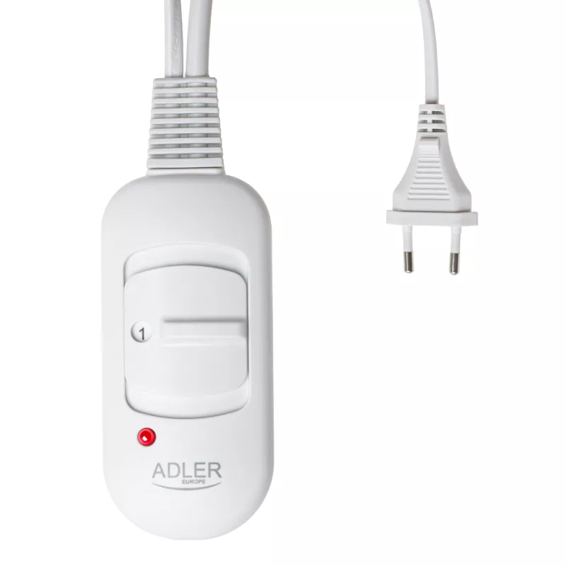 Almohadilla térmica eléctrica Adler AD 7444, 80 W, 2 niveles de calor, lavable, mando a distancia, rosa