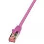 Cable de red LogiLink Cat.6 S/FTP RJ-45 0,25 m rosa