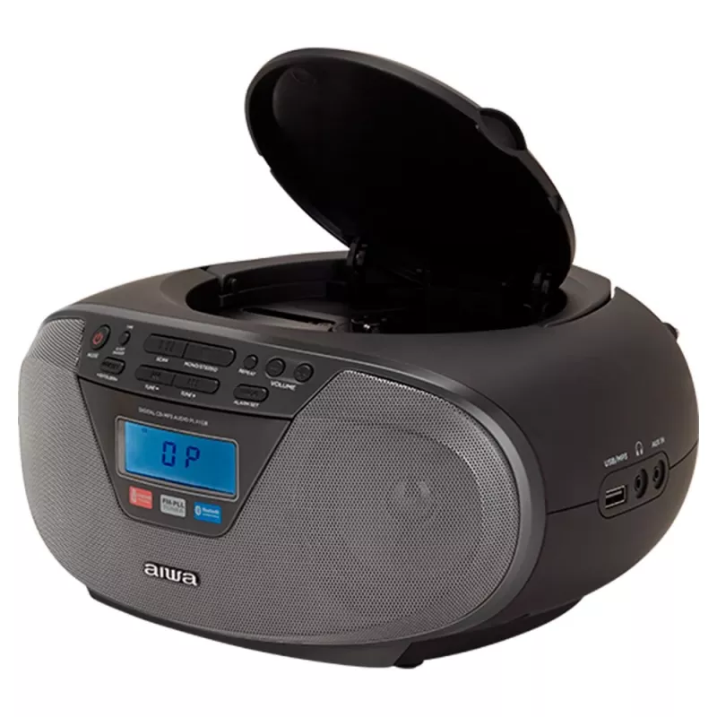 Microcadena de audio Aiwa BBTU-400BK, reproductor CD/MP3/FM-PLL/BT (Negro)