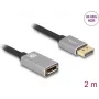 Cable alargador DisplayPort DeLOCK 8K 60 Hz 2 m gris metal sin bloqueo