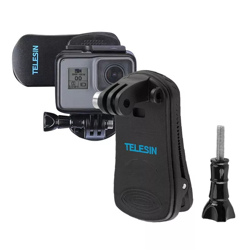 Soporte para mochila Telesin GP-JFM-003 para cámaras de acción, soporte universal compatible con correas y bolsas