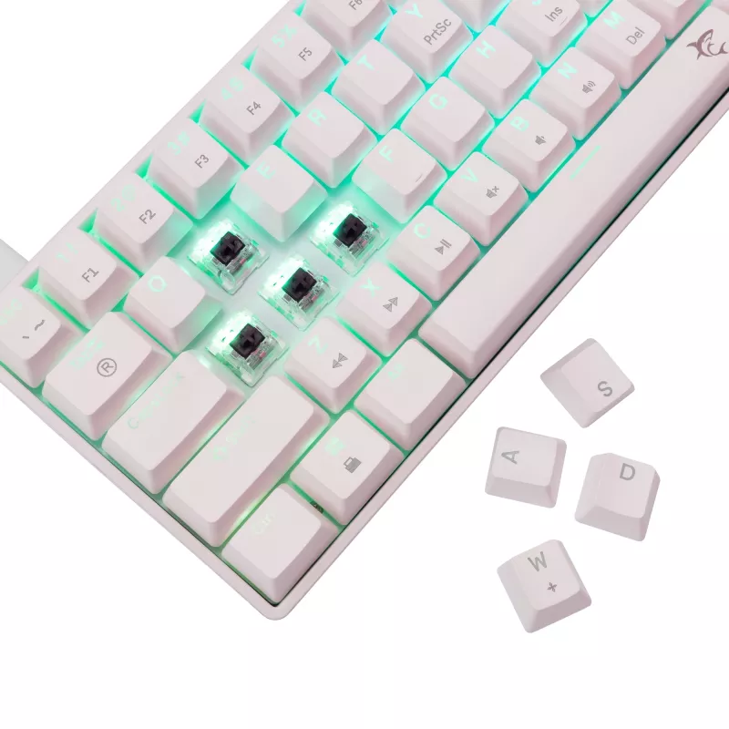 Teclado mecánico White Shark Shinobi-2 Brown Switch US-Layout — diseño compacto, interruptores Brown