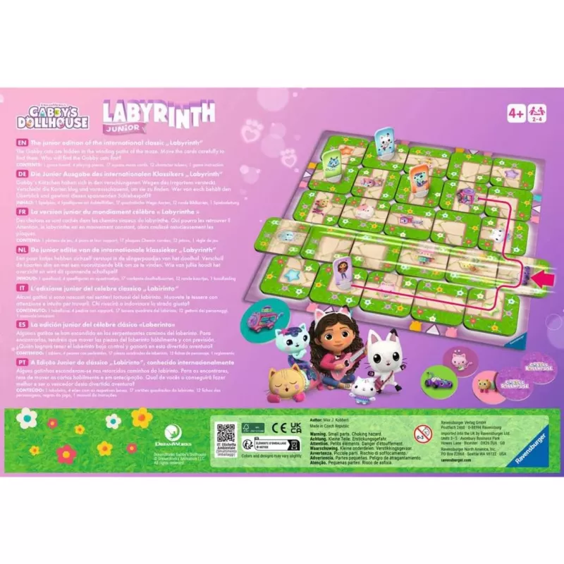 Gabby's Dollhouse Junior Labyrinth, juego de mesa