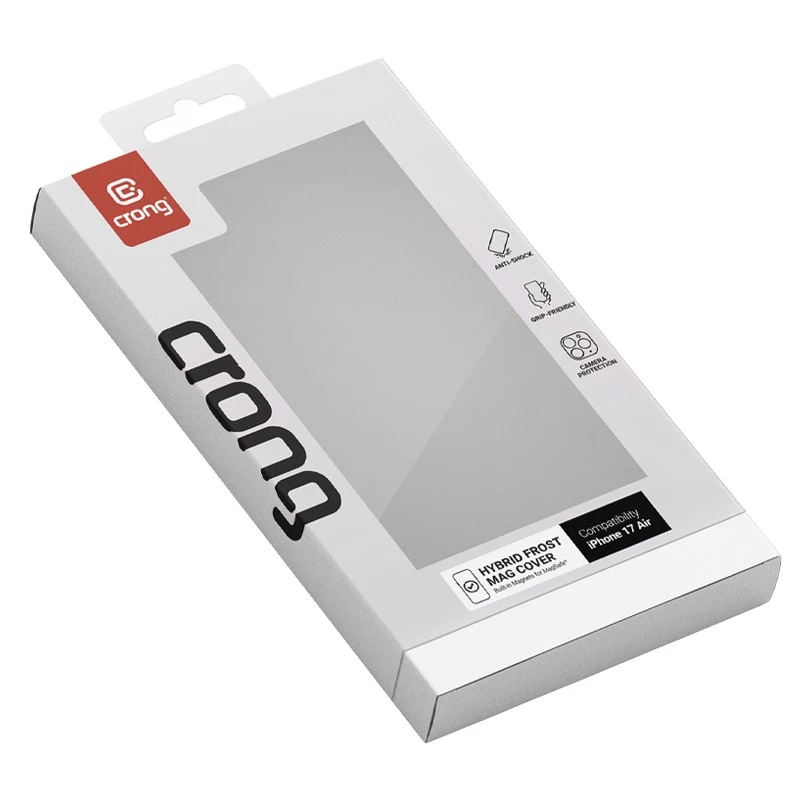 Funda protectora híbrida compatible con MagSafe Crong para iPhone — Frost negro (modelo CRGHFMIP1766ABLK)