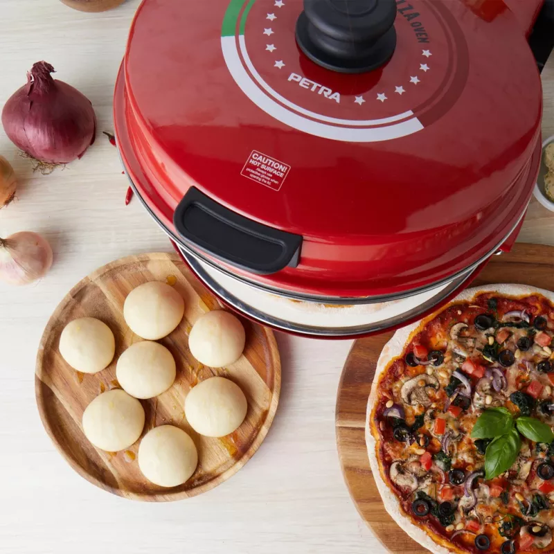 Pizzera Petra PT5666VDE Bella Pizza 1200 W superficie antiadherente, horno de pizza de sobremesa
