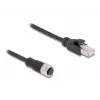 Cable adaptador M12 DeLOCK codificación D 4 polos hembra a RJ45 macho 50 cm