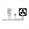 Delock 66823 termostato con contacto NC para carril DIN, gris