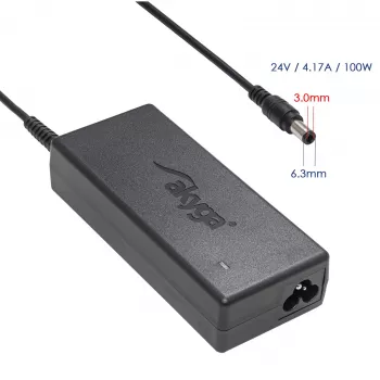 Fuente de alimentación Akyga AK-ND-73 para impresoras Zebra, 100 W, 24 V, 4,17 A, conector acodado 6,3 x 3,0 mm