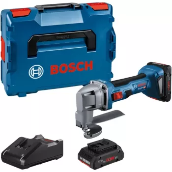 Bosch GSC 18V-16 E Professional cizalla para chapa a batería, 18 V, 2x ProCORE18V 4,0 Ah, L-BOXX, azul/negra