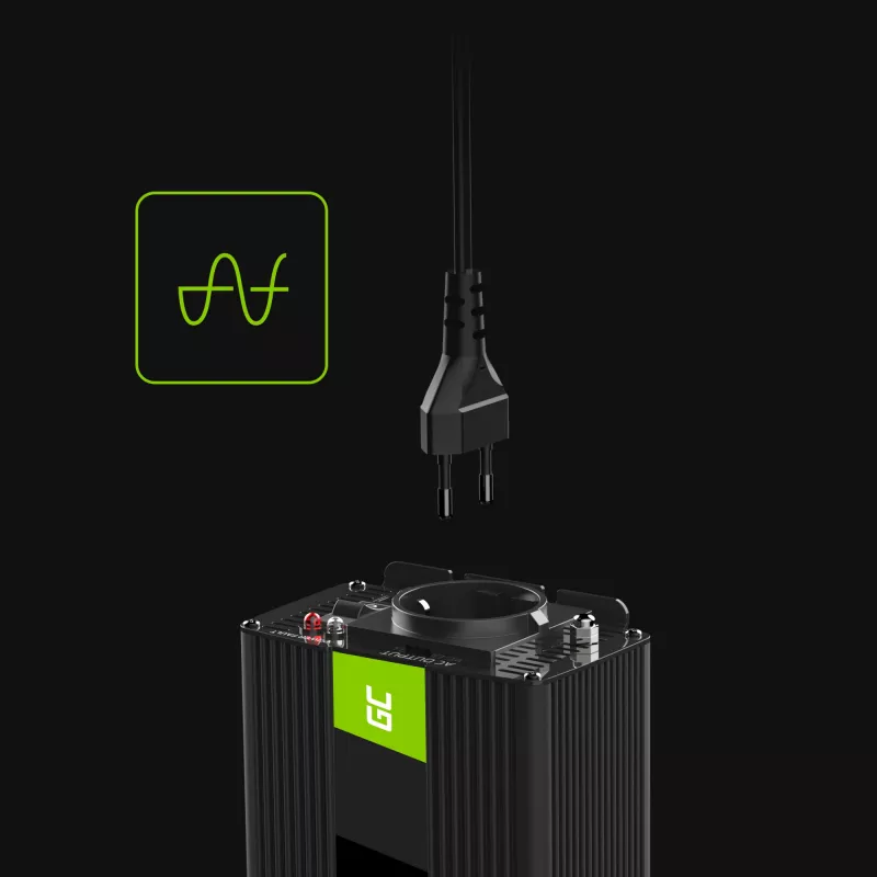GREEN CELL Convertidor de tensión para coche 12V a 230V 150W/300W Onda senoidal pura