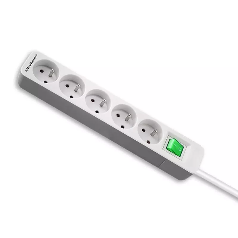 Regleta de alimentación Qoltec 50290 1,8 m 5 tomas de corriente para interior Blanco