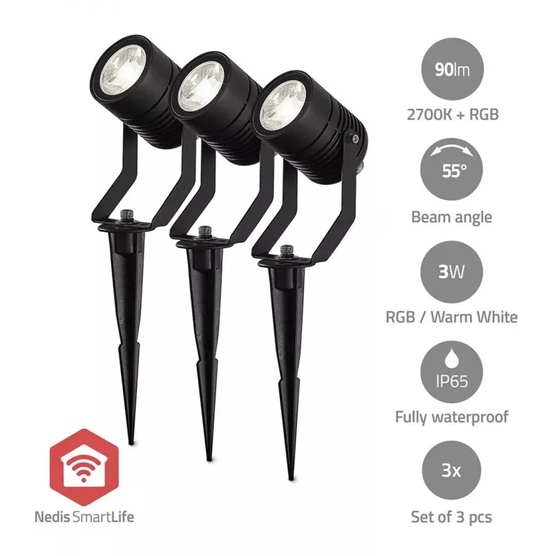 Iluminación exterior Nedis ZBLOS10RGBW3 Baliza de suelo exterior LED 9 W G