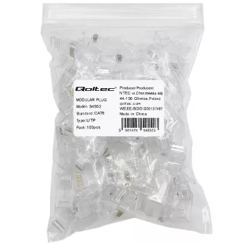 Conector RJ45 modular QOLTEC 54552 CAT6 UTP, pack de 100