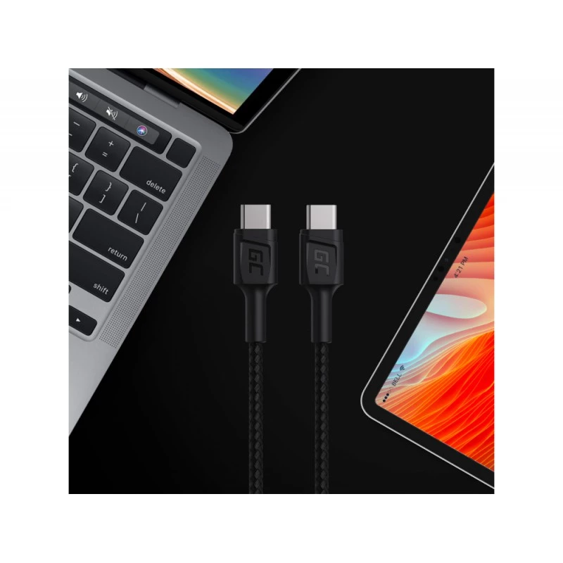 Cable USB Green Cell KABGC30 USB 2.0 1.2 m USB-C negro