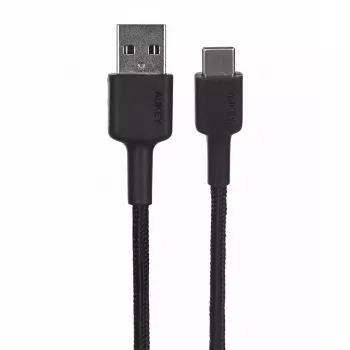 Cable USB-A a USB-C AUKEY CB-CD30 0,9 m – Negro, trenzado, USB PD 3.0, 0,48 Gbit/s