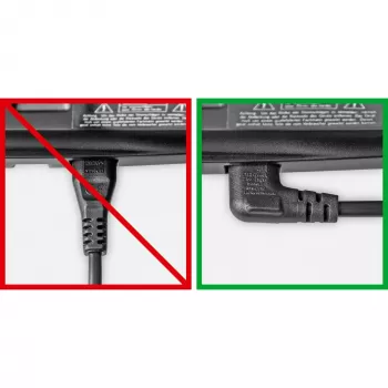 Goobay | 97350 | Cable de conexión euro, ambos extremos en ángulo | Negro | Conector euro (tipo C CEE 7/16) | Conector de aparato C7
