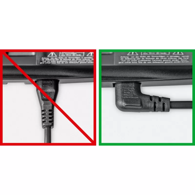 Goobay | 97350 | Cable de conexión euro, ambos extremos en ángulo | Negro | Conector euro (tipo C CEE 7/16) | Conector de aparato C7