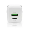 Cargador de pared everActive SC-330Q con 1x USB-A y 1x USB-C, 20W, blanco