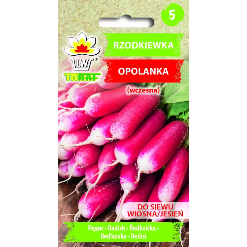 Rábano Opolanka Toraf semillas de hortalizas, paquete de 10 g