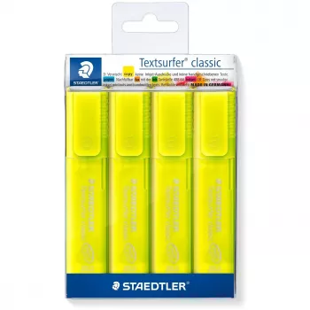 Rotulador Staedtler 364-1P WP4 Punta biselada Amarillo 4 uds.