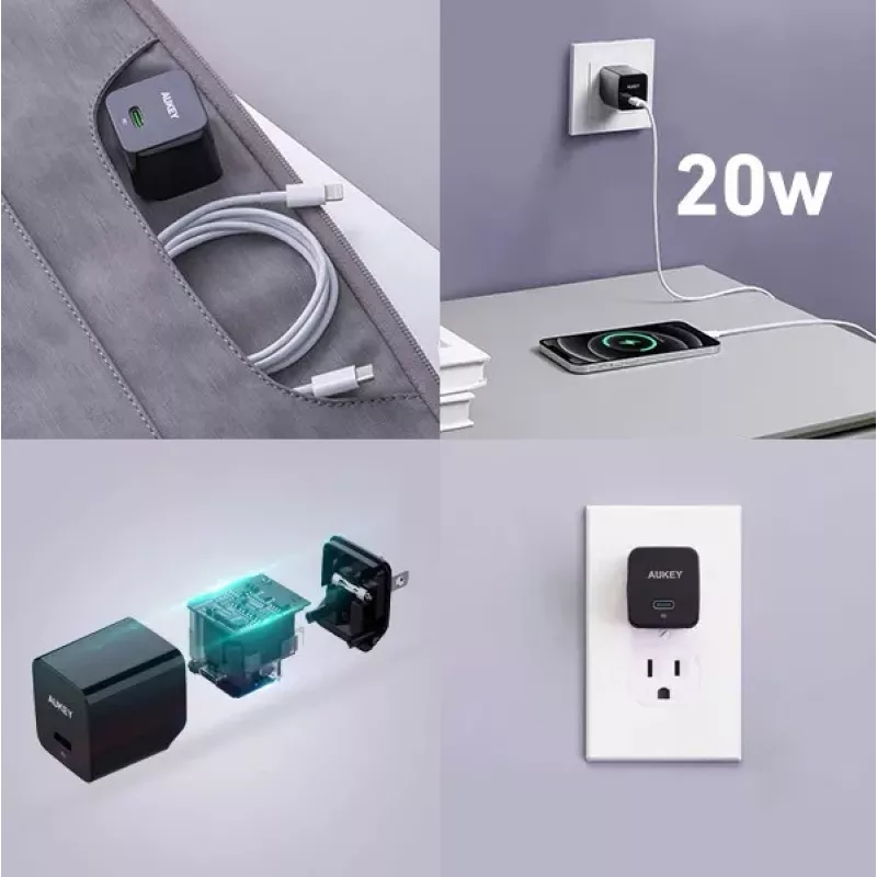 Minicargador de red PA-Y20S blanco 1xUSB-C 20W PD Power Delivery