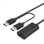 Cable USB UNITEK Y-278 USB 2.0 10 m 2 x USB A USB A negro