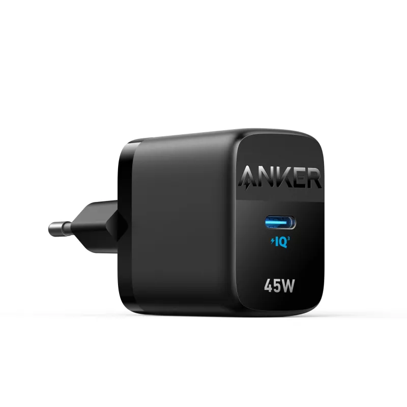 Cargador de CA de interior Anker 313 A2643G11 — 45W USB-C, negro, universal
