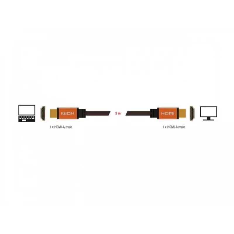 Cable HDMI DeLOCK 85729 2 m HDMI tipo A estándar negro dorado
