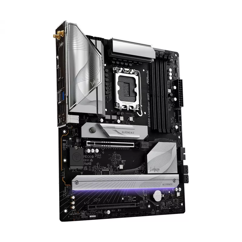 Placa base ASRock B860 LiveMixer WiFi — Intel B860, LGA 1851, ATX, DDR5, 4 DIMM, Wi‑Fi 6E, 2.5Gb LAN