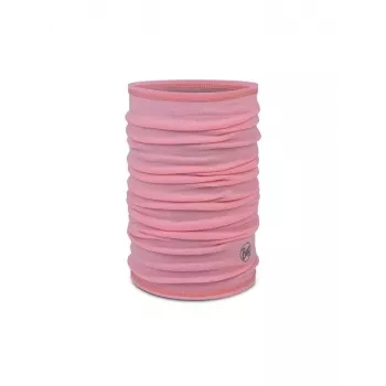 Bandana multifunción infantil Buff Merino Lightweight – rosa rosa liso, prenda para la cabeza de lana merino sin costuras para niños